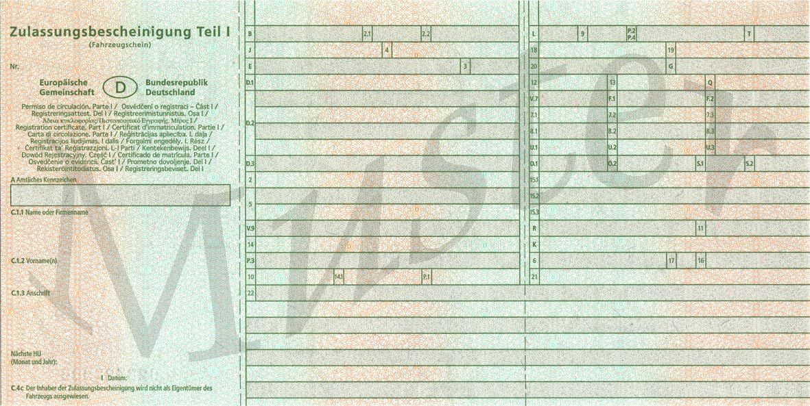 Vehicle registration certificate & trailer - info explained on the  registration certificate