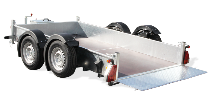 Tandem Absenkanhänger flacher Auffahrwinkel