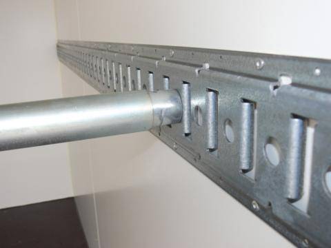 Slotted anchoring rail, galvanised, installed, per linear metre