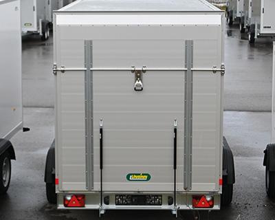 Heckklappe mit querliegendem Edelstahl-Drehstangenverschluss, Durchgangsmaß B x H 1350 x 1900 mm