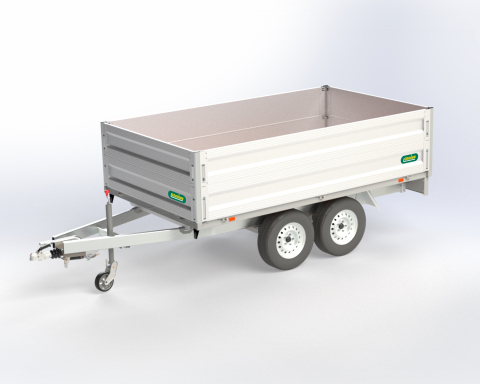 Bordwandaufsatz aus eloxiertem Aluminium 350 mm, 4-seitig pendelnd gelagert, UNSINN-Profil, IL x IB 3060 x 1750 mm, lose beigelegt