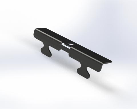 Netz- und Planenleiste mit Länge 140 mm im 10er-Paket verzinkt und pulverbeschichtet in Schwarzgrau (RAL 7021)