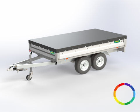 Flachplane hellgrau, IL x IB 2760 x 1500 mm, mit Gummiseil,
lose beigelegt