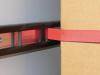 Aluminium rod lashing rail, rubber-coated, installed, per linear metre
